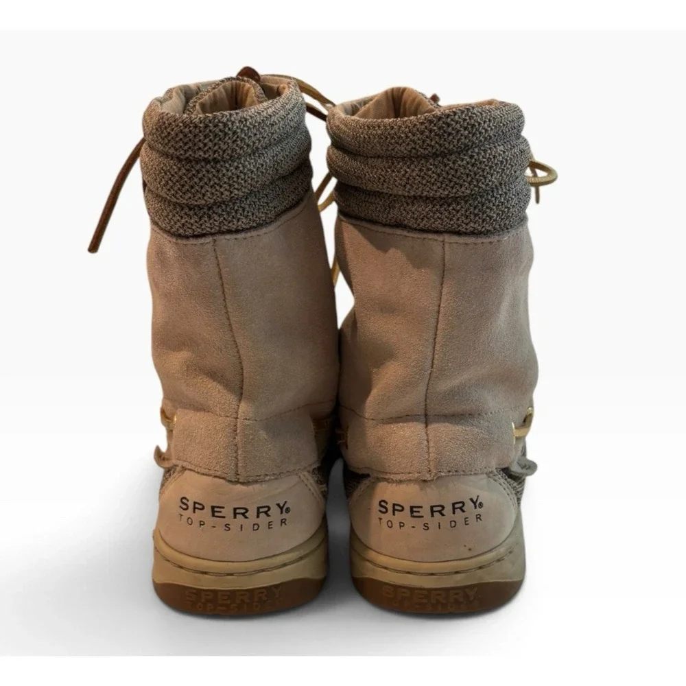 SPERRY Top Sider Hikerfish Women's Shimmer Ankle Bootie Size 8.5 Tan Gold